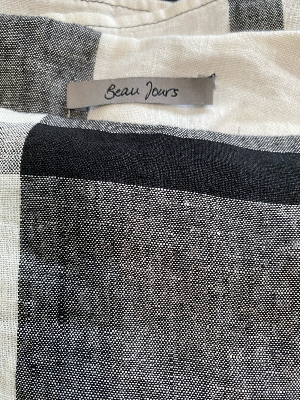 Beau Jours Linen Dress short sleeve pockets Medium - Picture 5 of 11